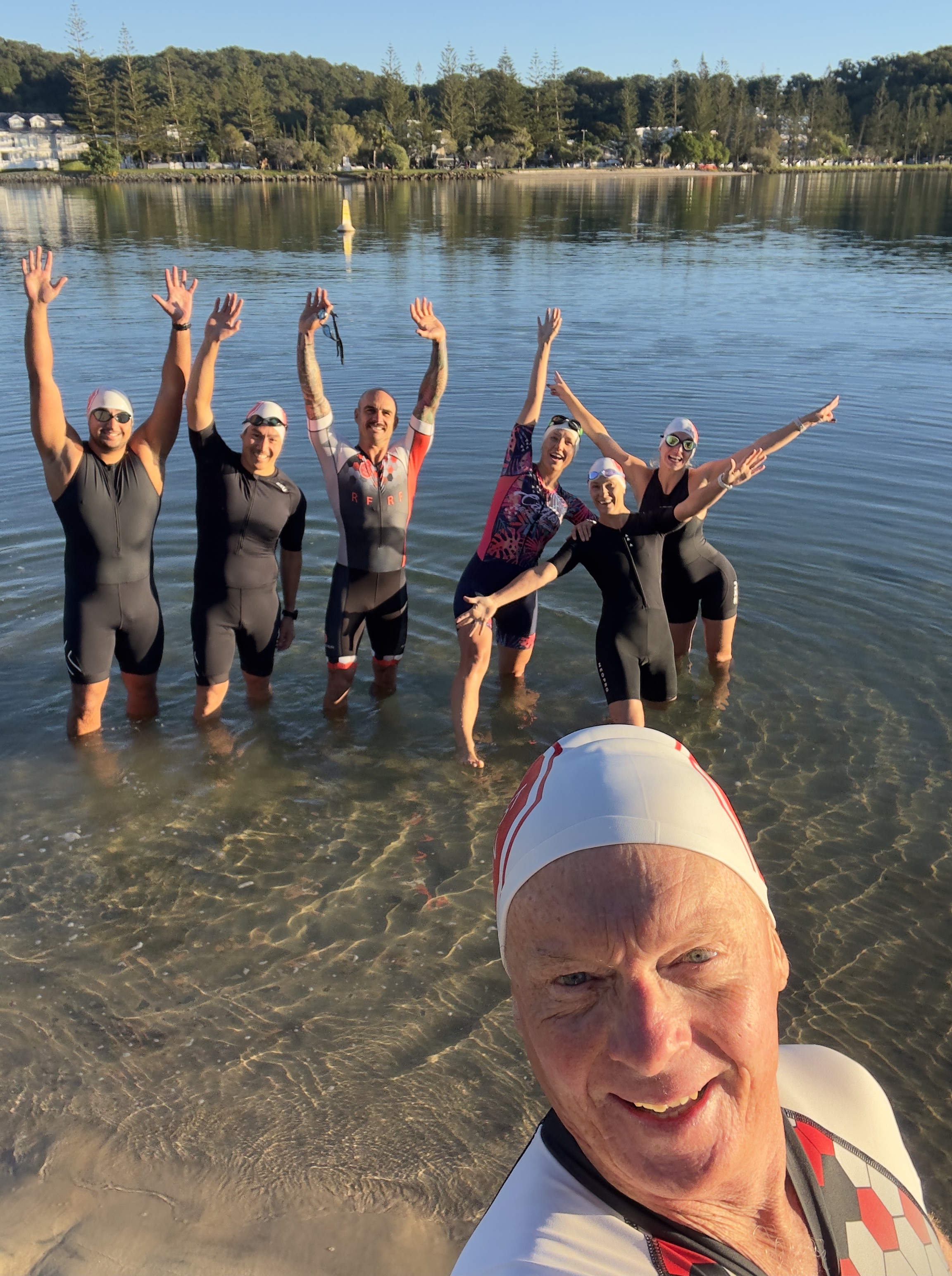 Open water swims are a regular to prepare our athletes for competition.